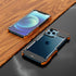 Kowauri Case for iPhone 12 Pro Max, Drop Protection Aluminum Metal Wood Bumper Frame Cover, Black