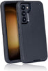 WallSkiN Heavy Duty Case for Galaxy S24 (6.2") Military Grade Drop Protection, Black/Black Holster with Clip Stand