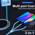 iPhone LED Light Up Flowing Charging Cable, 4Ft Multi 3 in 1 USB Universal Fast Charging Cord for Android/Apple