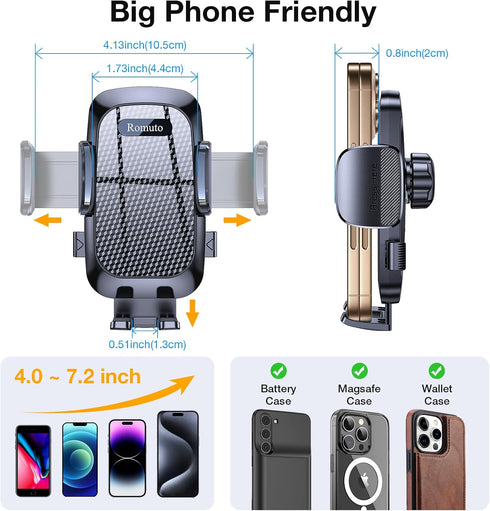 Romuto Phone Holders for Your Car Phone Holder MountSuper SuctionCell Phone Mount for Car Accessories for Women Men