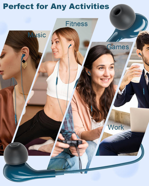 USB C Headphones Wired Earbuds Magnetic in-Ear Type C Earphone with Microphone for Samsung Galaxy, iPhone 15 Pro