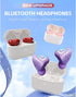5.3 Yoidesu Earbuds Stylish Heart Shaped, HiFi Stereo Sound Bluetooth Headphones with Charging Case, Cute Creative