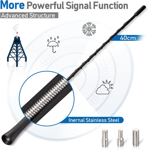Eightwood 16 inch M4 M5 M6 Car Antenna Replacement (Only for Roof-Mounted), AM FM Universal Roof Mount Car Radio
