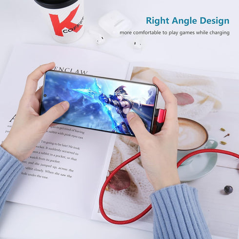 Right Angle USB C Cable 3ft, Besgoods 100W 10Gbps USB-C to USB-C Fast Charging Cord for MacBook Pro/iPhone