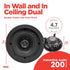 Pyle PDIC61RDBK In-Wall/In-Ceiling Dual 6.5-Inch Speaker System, 2-Way, Flush Mount, Black (Pair)