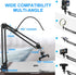 Overhead Camera Mount with Ring Light, 6’’ Phone Mount for iPhone Camera Webcam, Articulating Arm