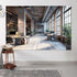 JAWO 7X5ft Modern Office Backdrop for Video Conference Business Backdrops Rustic Brick Wall Virtual Office Scene
