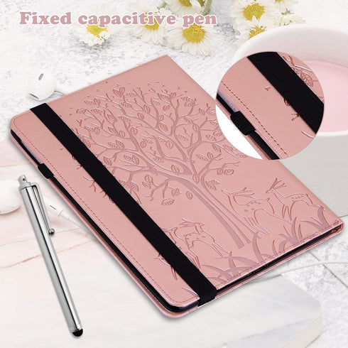 Case for Xiaomi Redmi Pad 10.61 Inch 2022 - Embossed Design Deer & Tree PU Leather Flip Stand Case with Pen Holder