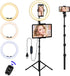 Ring Light with Stand and Phone Holder, 10'' LED Selfie Ring Light with Tripod for Video Recording and Makeup