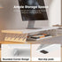 2 Fenge Monitor Stand Riser, Desk Top Shelf for Monitors, Computer Stands for Desk, Wood & Steel Desktop Riser