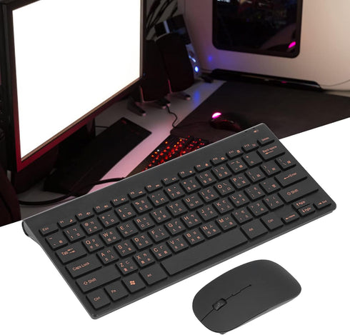 2.4G Chinese English Keyboard Mouse Combo, 78 Keys Traditional Mute Keyboard Laser Engraving Set for Home, Office