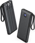 VRURC Portable Charger Power Bank, 10000mAh, 22.5W Fast Charging, Built-in USB-C Cable for iPhone 15, Black