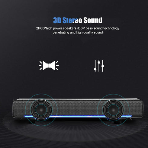 Yosoo 3.5mm Smart TV Wired Soundbar Universal Portable Speaker, Supports Audio Input, Features Surround Sound