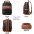 Backpack Telena Leather Laptop for Women Business Casual College Bags Black-Brown