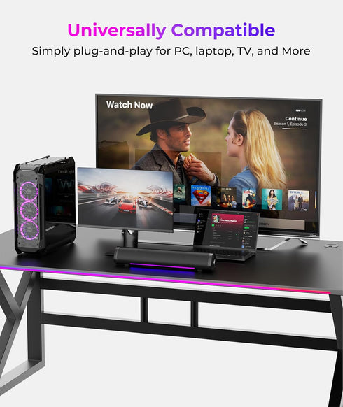 Auphyra 3.5mm Computer Speakers for Desktop PC, Gaming PC Sound Bar, Plug and Play - USB Power with Audio, RGB Gradient