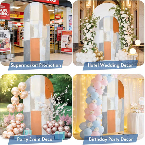 Jnbasdffb 7.2 Modern Orange Beige Wedding Arch Cover,Stretchy Spandex Arch Backdrop Stand Covers FT,Abstract Oil