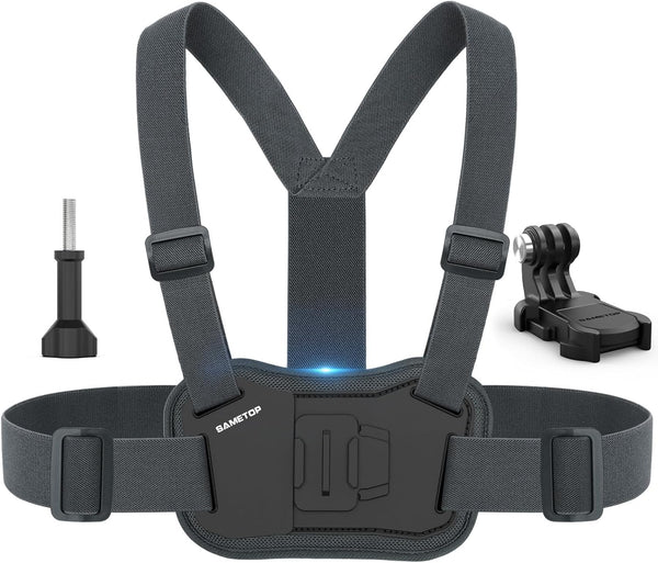 Sametop Chest Mount Harness Chesty Strap for GoPro Hero 12 11 10 9 8 7 6 5 Session AKASO DJI Osmo
