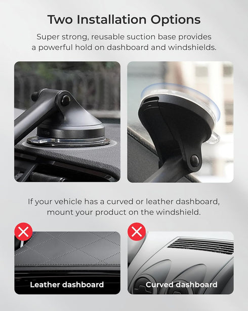 iOttie iTap 3 Magnetic Dash & Windshield Mount Car Phone Holder, Compatible with Qi2, MagSafe, iPhone, and Android
