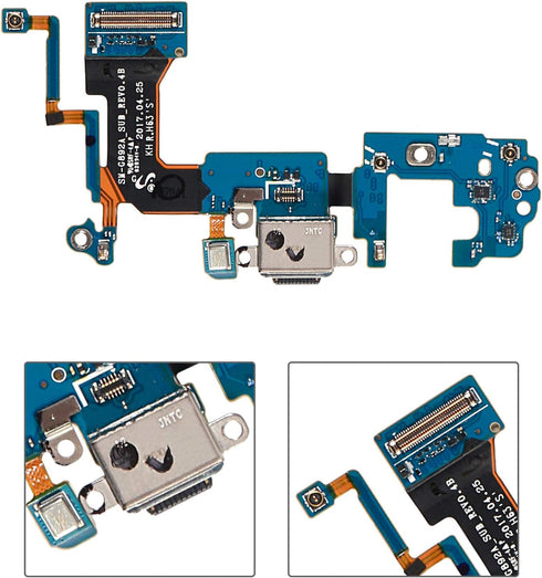 USB Charging Port Flex Cable Microphone Replacement for Samsung Galaxy S8 Active AT&T G892A with Tools