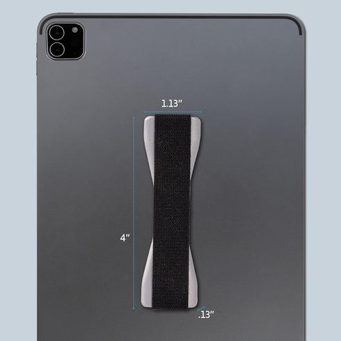 LOVEHANDLE Tablet/XL Grip for Most Tablets and Large Smartphones - Black Elastic Strap Finger Grip with Grey Base (LHT-01-Grey)