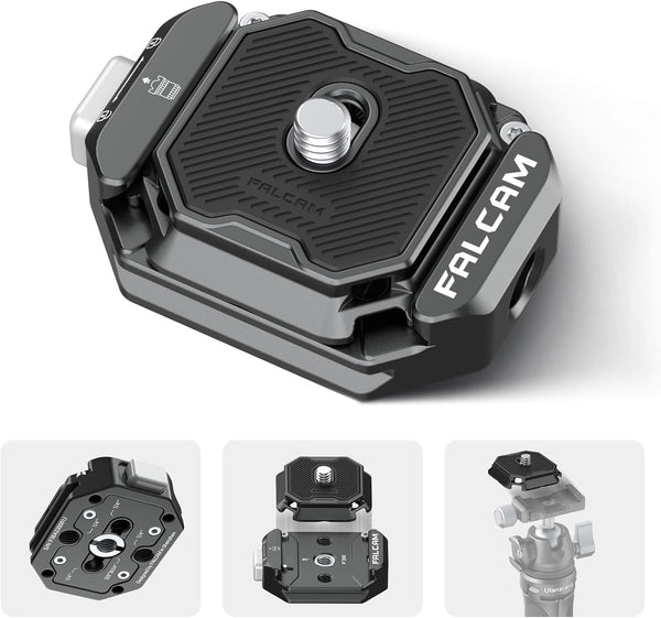 ULANZI F38 Multi-Hole Camera Quick Release Plate Kit with 1/4" to 3/8" Screw Thread for Tripod Mount Adapter
