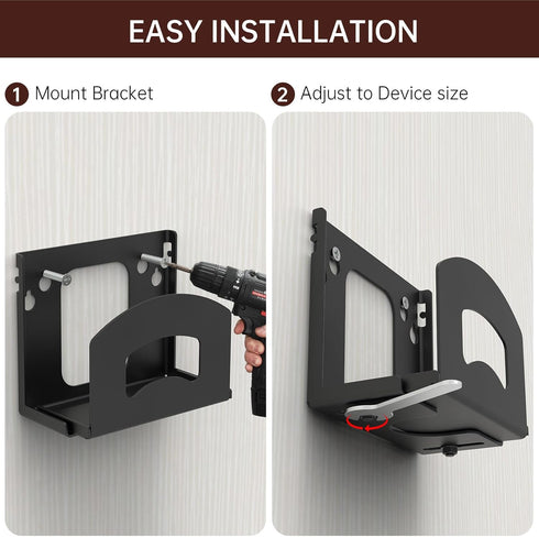 Adjustable Wall Mount Holder for Small Devices - Cable Box, DVD Players, Modems, Streaming Media
