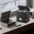 Fireproof Vinyl Record Storage Box - Black Water Resistant Organizer Holds 55 Single Albums, Collapsible Carrying Case