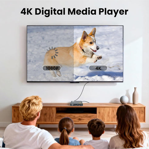 fnetic 4K H.265/HEVC, MP4, Ultra HD Digital Media Player for USB Drives/SD Cards, Digital Signage, Auto Play