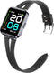 ID208 Plus Smart Watch Band, Lamshaw Slim Vintage Leather Strap Replacement for Quican ID208 Plus Smart Watch