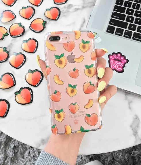 Peach Velvet Caviar Case for iPhone XR - Cute Clear Protective Phone Case for Girls & Women (Peachy Orange)