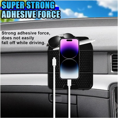 YoRise Foldable Car Dashboard Non Slip Mat, Multifunctional Cell Phone Holder, Car Dash Grid Sticky Pad, Vehicle