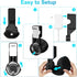 Wall Mount Holder for Echo Pop - Outlet Hanger Stand with Built-in Cable Management (Black)