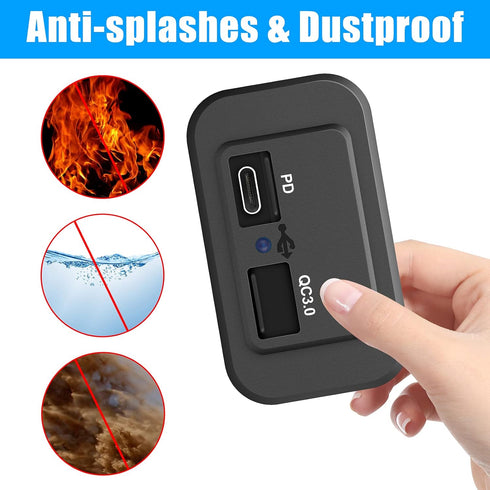 12V USB Outlet for RV Marine Motorcycle Truck Golf Cart, Quick Charge 3.0 USB-A & USBC Port