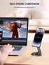 AKINLOAF Dual Folding Cell Phone Stand Fully Adjustable Foldable Desktop Phone Holder Cradle Dock, Thick Case Friendly