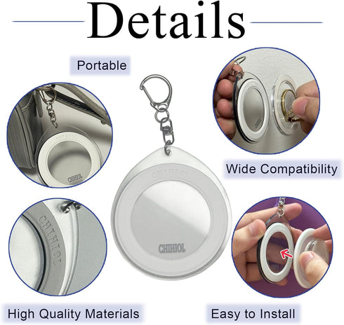 Magnetic Phone Grip Storage Keychain for Bag, Portable Popsocket Magnetic Phone Grip Ring Holder, MagSafe, White
