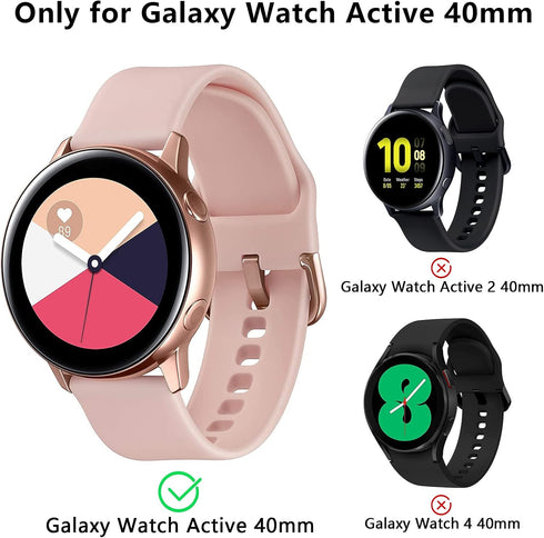 3 Pack Case Compatible with Samsung Galaxy Watch Active 40mm, NAHAI TPU Slim Plated Scratch-Resist Bumper Shell,