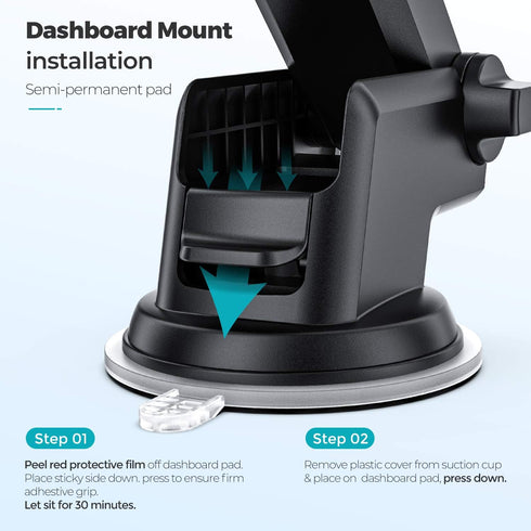 ORIbox Car Phone Mount, Dashboard Holder with Washable Strong Sticky Gel Pad for All Cell Phones.