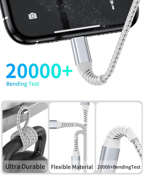 iPhone Charger Cable 2FT, 3Pack USB A to Lightning Braided Short Cable for Fast Charging Compatible with iPhone