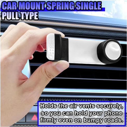 Tuxihapp 360 Car Phone Holder Mount for Air Vent - Stretchable Cell Phone Stand Car Mount with Rotation - Universal