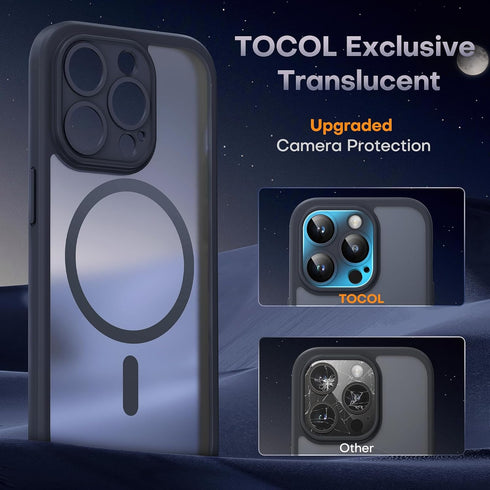 TOCOL 3 in 1 Magnetic Case for iPhone 14 Pro Max 6.7 Inch, Upgraded Full Camera Protection, Compatible with Magsafe,