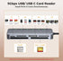 Rytaki Pro 6-in-1, 3.0 6 5Gbps 17-15 CFast Card Reader USB Multi Card Reader for CFast/CF/SD/TF/XD/MS, Simultaneous