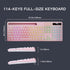 Soueto 7-Color 2.4G Wireless Keyboard with RGB Backlit, Full-Size Computer Keyboard with Phone Tablet Holder