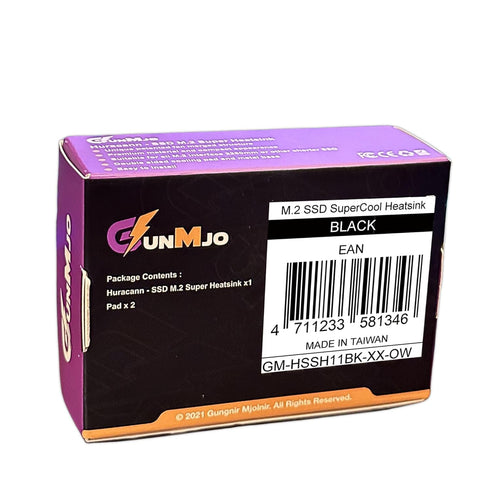 GUNMJO M.2 2280 SSD Heatsink, 20mm Built-in Cooling Fan, Aluminum Plate-Fin Design with Thermal Pad for Gaming PC