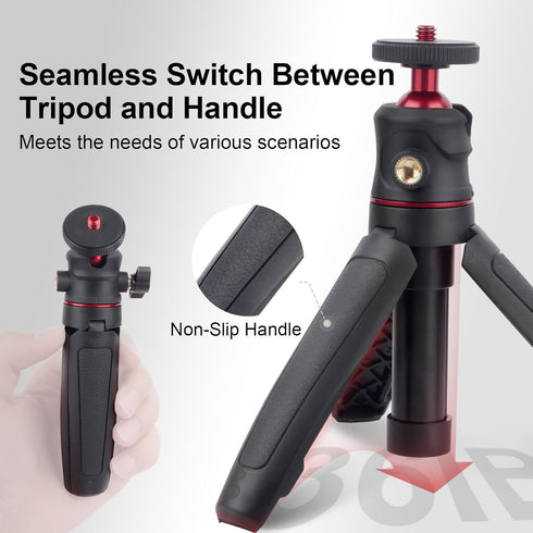 Mechrig 360 Shoe/3-Section (SY028) Extendable Mini Tripod Selfie Stick Kits, Vlogging Tripod Camera Handheld with Ball