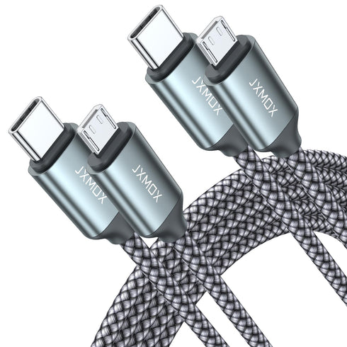 JXMOX USB C to Micro USB Cable, 3.3ft 2-Pack Charger Cord for Kindle/PS4/Xbox One/Android Devices