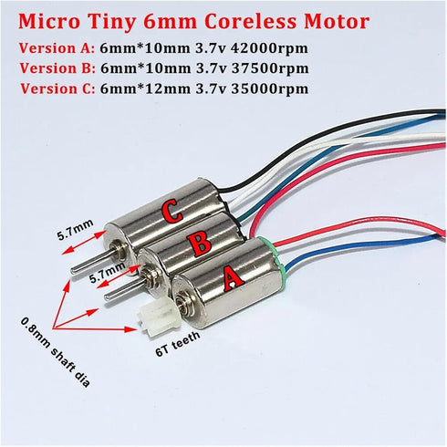 P98LJZQ 610 612 6mm*10mm/ 6mm*12mm 6mm 3V 3.7V Mini Coreless Motor Tiny Electric Motor DC High Speed Toy RC Toy Drone