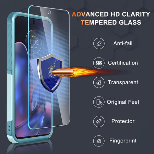 Motorola Moto G 5G 2024 Case (Mint Green) - Full Body Heavy Duty Rugged Shockproof Cover with Tempered Glass Protector