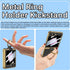 Miimall Samsung Galaxy Z Flip 5 5G Leather Case with Metal Ring Holder, Shockproof Tempered Glass Screen Protective