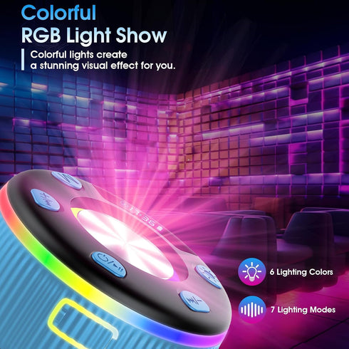dotn 2026 360 Bluetooth Shower Speaker, Digital Display Portable Speaker with Suction Cup, LED Light, HD Stereo Sound