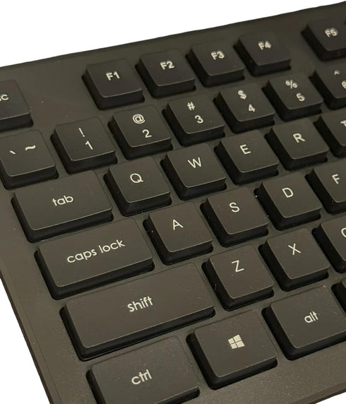 Ergonomic Wireless Keyboard and Mouse Combo, 2.4G Full Sized Keyboard with 12 Short-Cut Keys and Quiet Click Mouse